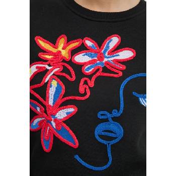 Desigual Памучен суичър Desigual LADY в черно с апликация 24WWSK16 (24WWSK16)