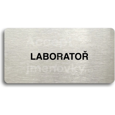 ACCEPT Piktogram LABORATOŘ - stříbrná tabulka - černý tisk bez rámečku