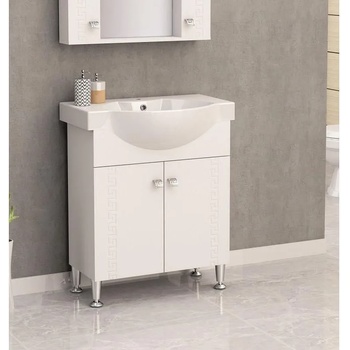 Inter Ceramic Долен шкаф за баня ICP 7047, PVC, бял, с умивалник, 70x47x85см (7047)