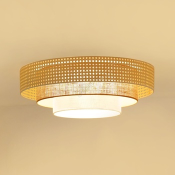 Brilagi - LED таванно осветително тяло CEDAR LUNETA LED/26W/230V ратан/кафяв/кремав (BG1135)