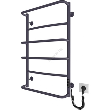 Mario Radiators Хавлиен радиатор за баня LUX 105W/230V 81x52 cm неръждаема стомана/антрацит десен (MR0098)