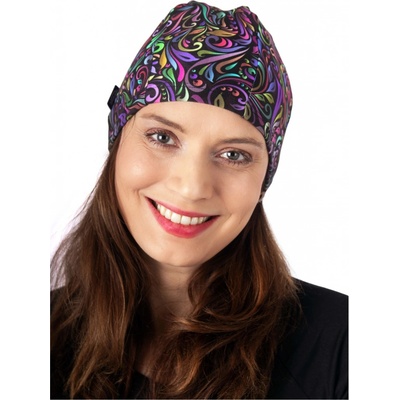 Dámská sportovní funkční čepice abstraktní květiny