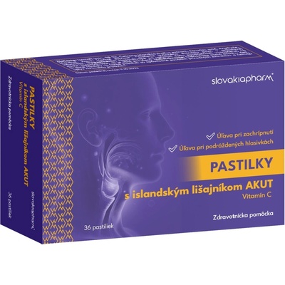 Slovakiapharm Pastilky s islandským lišajníkom Akut 36 pastiliek