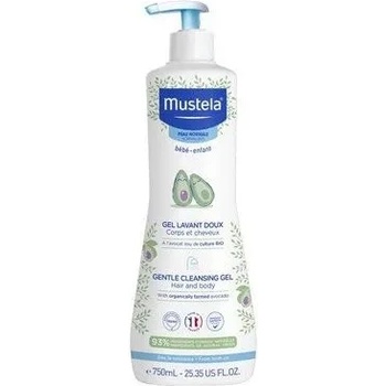 Mustela нежен измиващ гел за коса и тяло - 750 мл