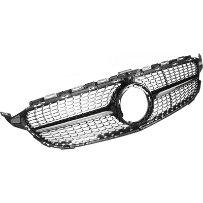 Predná maska Mercedes C-Trieda W205 / S205 / C205 / A205 18-23 Diamond Black Chrome s otvorom pre kameru