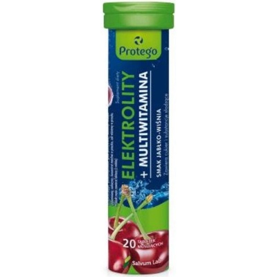 Protego Elektrolyty + multivitamíny, Jablko-čerešňa 20 šumivých tabliet
