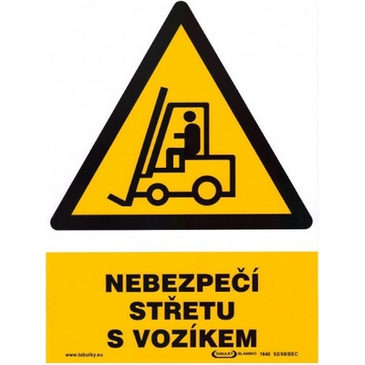 Nebezpečí střetu s vozíkem A5 - 148x210mm - samolepka