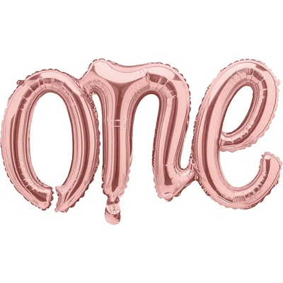 PartyDeco Фолиев балон Единица розово злато 66 x 37 см
