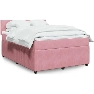 vidaXL 11461.3287781 Boxspring postel s matrací růžová samet