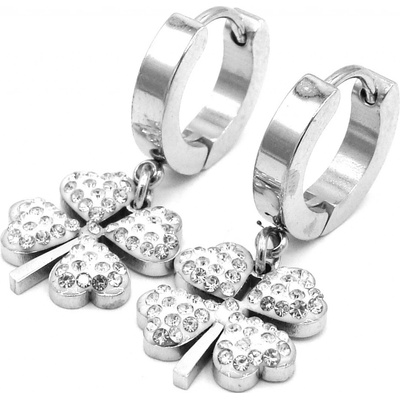 Steel Jewelry náušnice čtyřlístek z chirurgické oceli NS230947