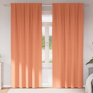 Pure Line Home Плътни завеси в цвят теракота с комбиниран перделък, 2 бр. , 140 x 260 см