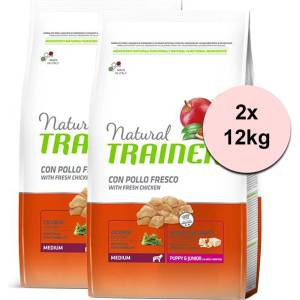 Natural Trainer Natural Medium Puppy & Junior пресен пилешки 2 x 12 кг