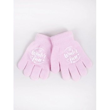 Dívčí pětiprsté rukavice Yoclub RED-0012G-AA5A-010 Pink