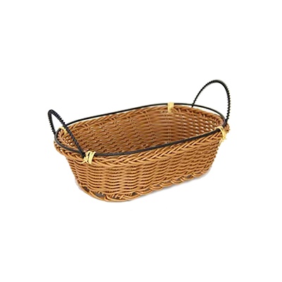 Jin bo yang CN-Водоустойчив панер овал с метални дръжки 23x15x7cm КАФЯВ TU20755AS (181076-2) (01981397)