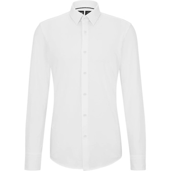 HUGO BOSS Риза с дълъг ръкав Boss Men's Hank Long Sleeve Oxford Shirt - White