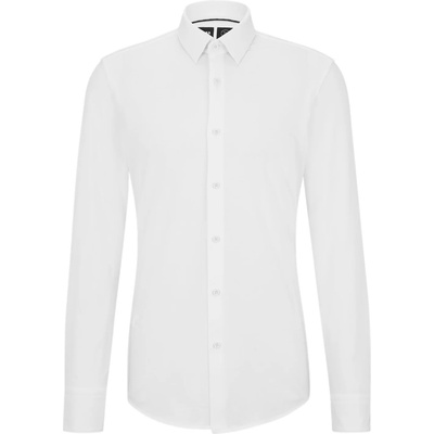 HUGO BOSS Риза с дълъг ръкав Boss Men's Hank Long Sleeve Oxford Shirt - White