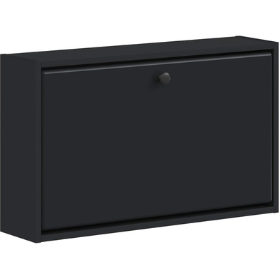 vidaXL Стенно шкафче за обувки BREDA 71 x 17 x 43 см Черно (897506)