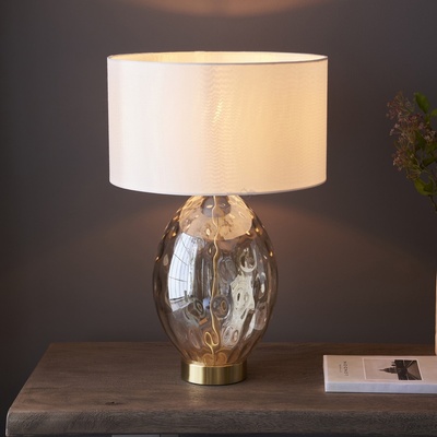 Endon Lighting 101150 - Димируема настолна лампа ERIN 1xE27/10W/230V бяла/димчато бежова (EN0479)