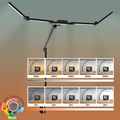FK technics Led регулируема гъвкава настолна лампа 24w 230v 3000-6500k cri 92 черна (fk0249)