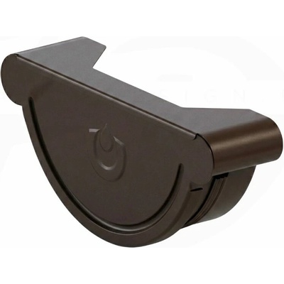 Krop Čelo polkruhového žľabu oceľový 333 mm systém 150 RAL 8019 Orieškovo hnedá