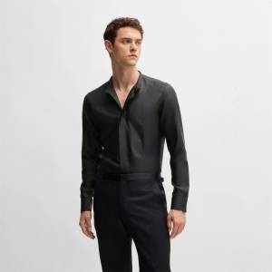 HUGO BOSS L-Hays-Party-244 Silk Shirt - Black