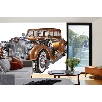 DIMEX ART s. r. o Самозалепваща се флизелинова фототапета ретро кафява кола 375 x 250 см