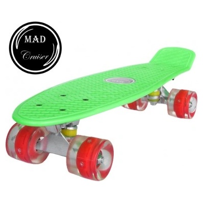 Sportmann Зелен скейтборд Penny Mad Cruiser с LED колела