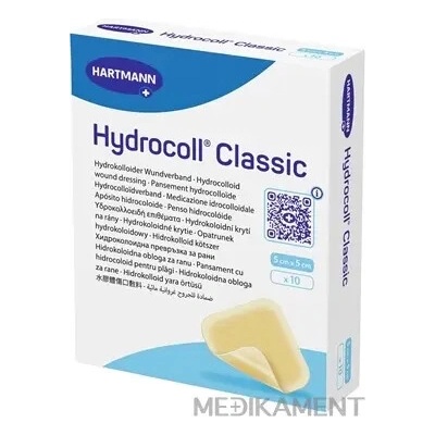 Hydrocoll Classic hydrokoloidné krytie na rany 5 x 5 cm 10 ks