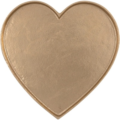 GREEN GATE Kovový podnos Heart Gold 27,5 cm zlatá barva kov
