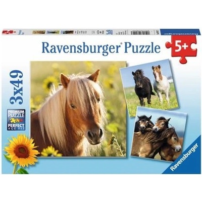 RAVENSBURGER Poníci 3 x 49 dílků; 118503