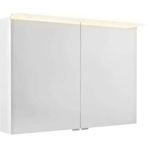 SAPHO Linex - Огледален шкаф с LED осветление 100x70x15 см, 2 врати, бял LX100-0030 (LX100-0030)