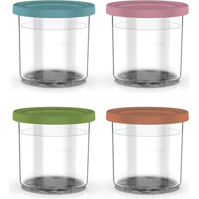 Ninja Комплект съдове за сладолед Ninja Creami Ice Cream Tubs XSKPNTLID4EUK, 4х473 мл, Без BPA, Подходящи за съдомиялна, Плътно затваряне, Прозрачен/многоцветен (XSKPNTLID4EUK)