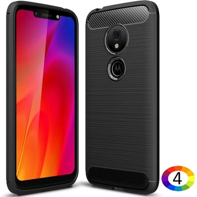 Motorola Moto G7 Play Удароустойчив Carbon Fiber Калъф и Протектор