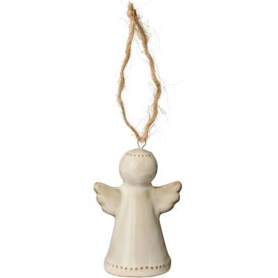 Ib Laursen Závěsná dekorace Ornament Angel, krémová barva, keramika
