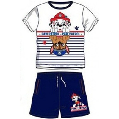Sun City chlapčenský / detský bavlnený letný set Tlapková patrola / Paw Patrol biely