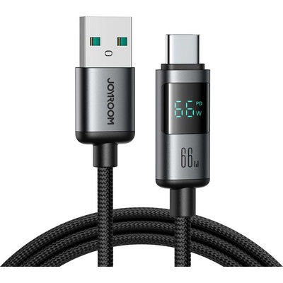 Joyroom S-A16 Pro Prism Series 66W USB-A USB-C s displejem 1,2m černý