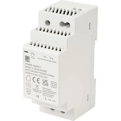 TRU COMPONENTS TC-YSD30S-0503000 sieťový zdroj na montážnu lištu (DIN lištu), 5 V/DC, 3 A, 15 W, výstupy 1 x