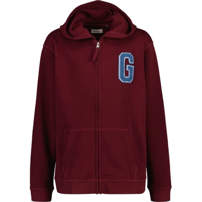 Gant Relaxed Full Zip Sweat Hoodie fialová