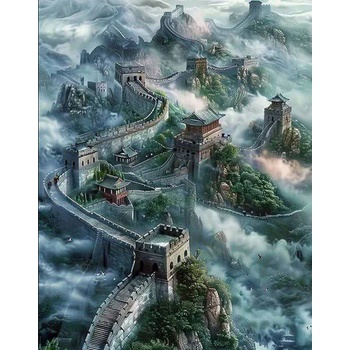 Norimpex - Puzzle Diamant painting: Great Wall of China in the fog 30x40cm - 1 - 39 piese