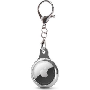  Силиконов ключодържател за Apple AirTag - ComT TPU Shining AirTag Cover (сребрист)