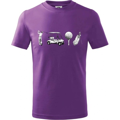 Golfový set tričko detské fialová