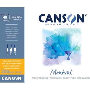 Canson Pad Montval Cold Pressed Скицник 32 x 24 cm 200 g Natural White (C200807358)