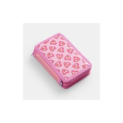 Goomby Двоен пълен несесер Pink Retro Hearts