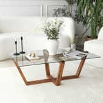 ASIR GROUP Масичка за кафе AMALFI 35x105 см бор/прозрачен (AS1611)
