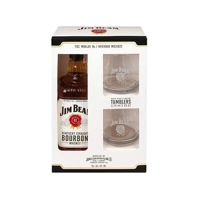 Jim Beam White 40% 0,7 l (dárkové balení 2 sklenice)