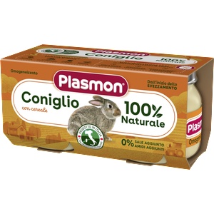 Plasmon Пюре Заешко месо, 6+м 2Х80гр - topcho-online