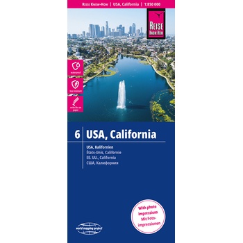 mapa USA California Kalifornie 1:850 t voděodolná