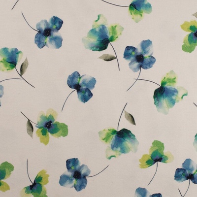 Strima Organic Cotton/EA Jersey Digital - flowers, zelená