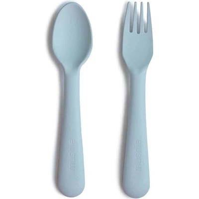 Mushie Vidlička & lyžička powder blue