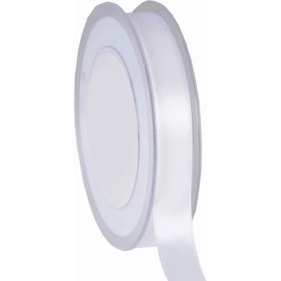 Oboustranná saténová stuha 15 mm x 25 m bílá
